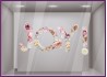 Stickers lettrage fleurs JOY ! printemps saison idee decoration magasin mode opticien vitrophanie lettre adhesive  