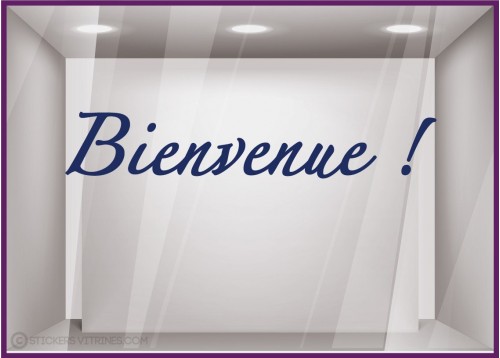 Sticker Bienvenue vitrophanie porte accueil commerce cabinet médical signalétique