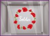 sticker soldes couronne coquelicots fleur vitrine boutique mode bijouterie vitrophanie destockage braderie marquage adhesif