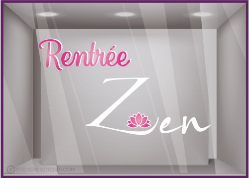 Sticker Rentree Zen devanture vitrines vitrophanie MAGASIN INSTITUT SALON COIFFURE BEAUTE 