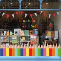 Kit de stickers Frises Crayons C&#039;est la Rentree vitrine devanture boutique lettrage JOUET CALICOT