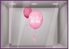 Stickers Ballons Octobre Rose vitrophanie calicot autocollant ruban cancer sein magasin vitrine publicitaire