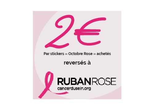 Sticker Octobre Rose Fleurs Magasin Calicot Collant Vitrine Boutique Lingerie 