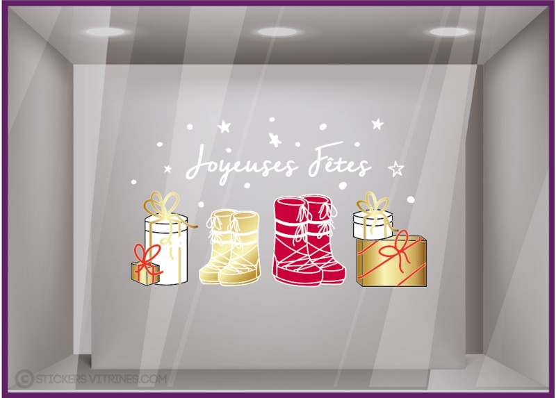 kit-stickers-joyeuses-fetes-noel-devanture-boutique-Apres Ski-boots-cadeaux-neige-magasin-idee-decoration-vitrine