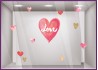 Kit de Stickers Coeurs Love Aquarelle St Valentin vitrine magasin devanture idee deco