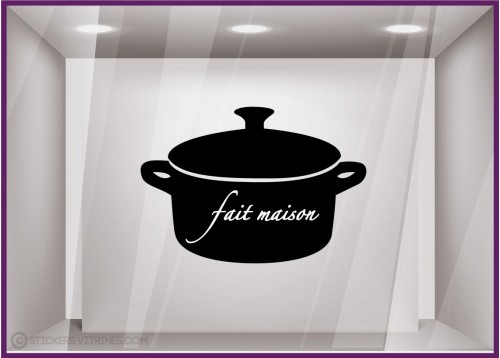 Sticker-Cocotte-Fait Maison-restaurant-cafe-bar-traiteur-bistro-signaletique-vitrine-vitrophanie