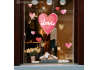 STICKER VITRINE LOVE COEUR FLEURS ST VALENTIN SAINT DECO MAGASIN VITRE IDEE BOUTIQUE PAILLETTE AQUARELLE