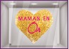 STICKER COEUR PAILLETTE OR MAMAN EN OR FETE DES MERES BONNE FETE MAGASIN VITRINE COMMERCANT