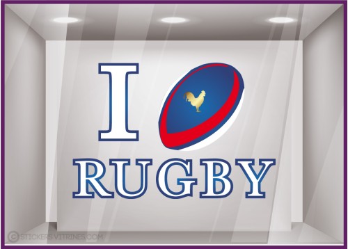 Sticker I love Rugby