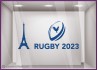 ADHESIF-VITRINE-SPORT-COMMERCE-DECORATION-BOUTIQUE-DEVANTURE-FABRICANT-COUPE DU MONDE RUGBY TOUR EIFFEL BLEU