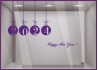 Kit de Stickers Happy New Year VITROPHANIES DEVANTURE MAGASIN calicot boule noel commerce mode boulangerie