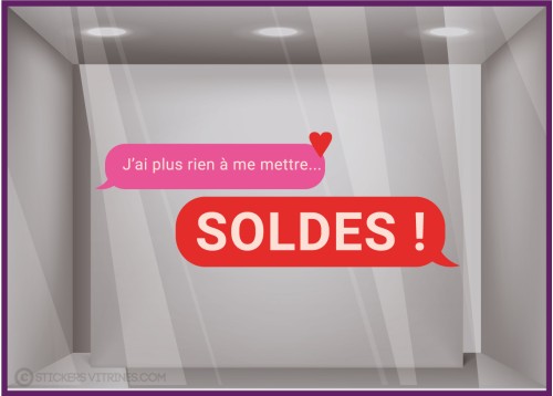 STICKER SOLDES SMS VITROPHANIE BOUTIQUE MAGASIN COMMERCE ADHESIF