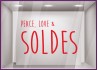 STICKER SOLDES PEACE LOVE  VITROPHANIE BOUTIQUE MAGASIN COMMERCE ADHESIF