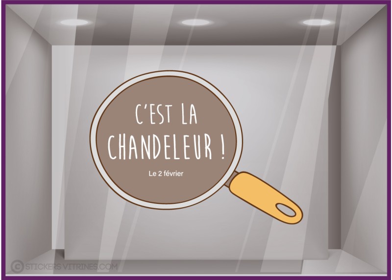 STICKER CHANDELEUR 2 FEVRIER VITROPHANIE COMMERCE BOUTIQUE EVENEMENT VITRINES