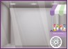 STICKER CHARIOT BONJOUR PRINTEMPS FLEURS VITROPHANIE BOUTIQUE ADHESIF VITRINES
