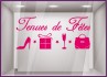 Sticker Tenues de Fêtes modèle Femme calicot vitrophanie mode adhésif vitrine noël hiver 