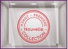 Sticker Tampon Avant-premiere Nouvelle Collection magasin boutique mode vitrine vitrophanie adhesif lettrage vitre