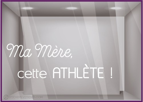 STICKER FETE DES MERES ATHLETE VITROPHANIE VITRINE MAGASIN DECORATION JEUX OLYMPIQUES