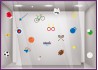 STICKERS VITRINES MAGASIN SPORT BALLON ESCRIME RAQUETTE JEUX OLYMPIQUE GYMNASTIQUE HALTERES