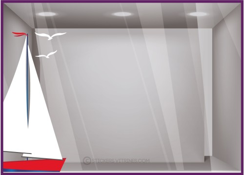 sticker voilier boutique voile idee deco theme marin vitrophanie fabricant