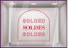 STICKER SOLDES BOUTIQUE IMPRIMEUR PARIS CALICOT LETTRAGE ADHESIF MAGASIN BOUTIQUE VITRE