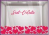 STICKER VITRINE ST VALENTIN  SAINT VITROPHANIE COEUR LETTARGE ADHESIF DECORATION MAGASIN BOUTIQUE