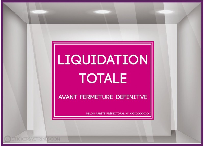 Sticker Liquidation totale avant fermeture définitive `a personnaliser