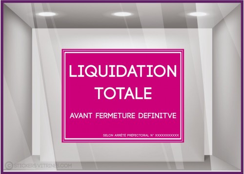 Sticker Liquidation totale avant fermeture définitive `a personnaliser