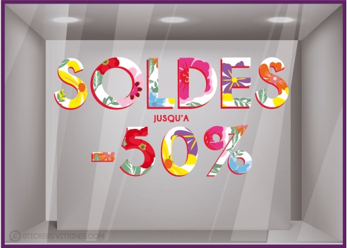 Sticker Soldes Fleurs...