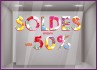 Sticker Soldes Fleurs multicolores