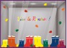 STICKERS RENTREE DES CLASSES BOTTES VITRINE MAGASIN DECORATION VITROPHANIE LIBRAIRIE