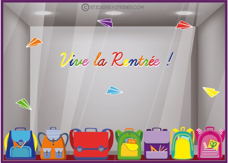 sticker vive la rentree cartable magasin vitrine boutique librairie papeterie fourniture scolaire ecole vitrophanie sticker vive la rentree cartable magasin vitrine boutique librairie papeterie fourniture scolaire ecole vitrophanie
