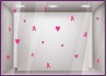 STICKER COEUR RUBAN ROSE OCTOBRE MOVEMBER VITRINE MAGASIN BOUTIQUE VITROPHANIE PHARMACIE CABINET MEDICAL LINGERIE FUCHSIA