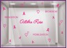 STICKER VITRINE RECHERCHE OCTOBRE ROSE MOBILISATION PREVENTION COEUR RUBAN VITROPHANIE BOUTIQUE LETTRAGE ADHESIF