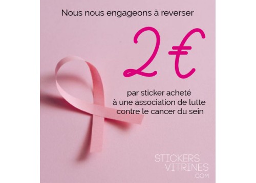 sticker ruban rose lutte cancer du sein decoration vitrine magasin commerce