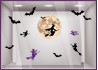 STICKERS HALLOWEEN LUNE SORCIERE CHAUVE SOURIS VITRINE MAGASIN VITROPHANIE FABRICANT PAS CHER