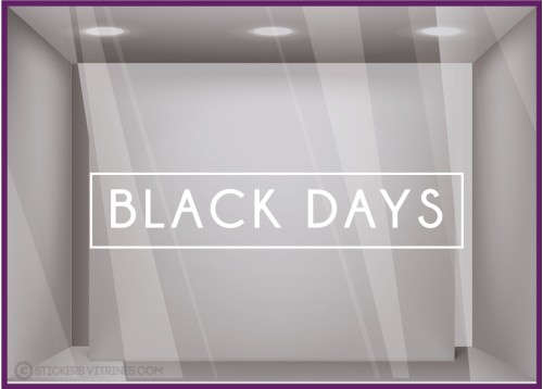 STICKER CADRE BLACK DAYS FRIDAY PROMOTIONS VITROPHANIE LETTRAGE VITRINE MAGASIN BOUTIQUE