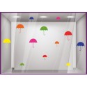 Kit Stickers Parapluies vitrine de commerce mode idee decoration maroquinerie bijouterie magasin calicot