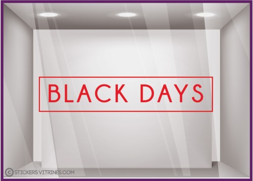 STICKER CADRE BLACK DAYS LETTRAGE ADHESIF LETTRES AUTOCOLLANTES MAGASIN BOUTIQUE VITRINE FOURNISSEUR