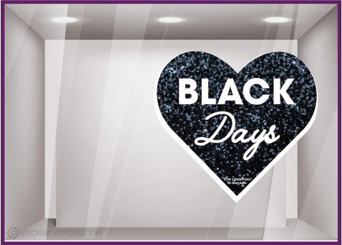 STICKER COEUR BLACK DAYS FRIDAY CALICOT ORINIAL PAS CHER VITRINE MAGASIN VITROPHANIE BOUTIQUE FOURNISSEUR FABRICANT