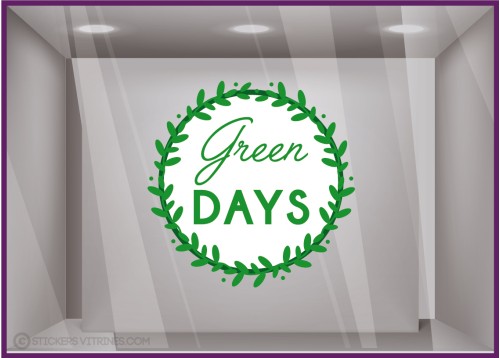 STICKER COURONNE GREEN FRIDAY DAYS SURCONSOMMATION ECOLOGIE  VITRINE MAGASIN ORGANISER BOUTIQUE DEVANTURE SIGNALETIQUE