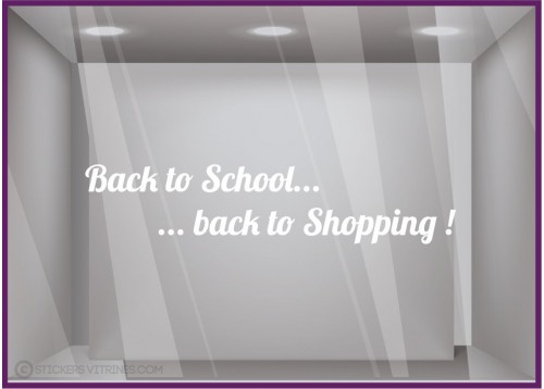 Sticker Back to School Back to Shopping devanture vitrine automne mode magasin bijouterie calicot