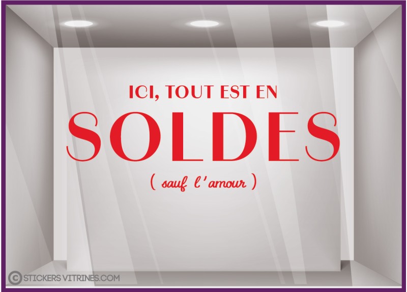 STICKER LETTRES AUTOCOLLANTES PAS CHER SIGNALETIQUE VITRINE MAGASIN BOUTIQUE IMPRIMEUR SOLDES AMOUR