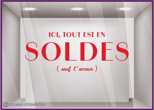 STICKER LETTRES AUTOCOLLANTES PAS CHER SIGNALETIQUE VITRINE MAGASIN BOUTIQUE IMPRIMEUR SOLDES AMOUR