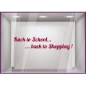 Sticker Back to School Back to Shopping devanture vitrine automne mode magasin bijouterie calicot
