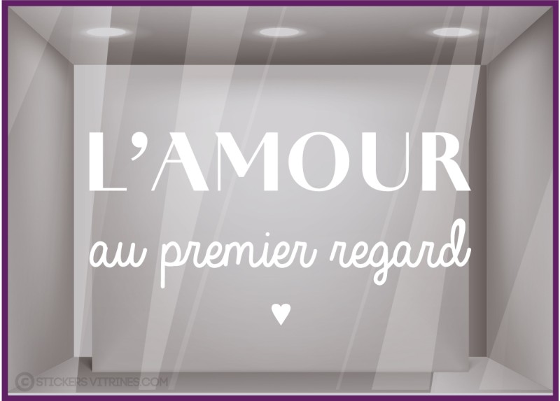 sticker amour au premier regard st valentin vitrine boutique magasin idee deco pas cher lettrage adhesif