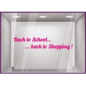 Sticker Back to School Back to Shopping devanture vitrine automne mode magasin bijouterie calicot