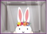 STICKER LAPIN PAQUES AUTOCOLLANT GEANT VITROPHANIE MAGASIN DECORATION BOULANGERIE CHOCOLATIER BOUTIQUE VITRINE CALICOT