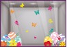 STICKER VITROPHANIE PAQUES OEUF CHOCOLAT PAPILLON VITRINE DECORATION BOUTIQUE MAGASIN BOULANGERIE SIGNALETIQUE AUTOCOLLANT GEANT