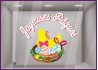 STICKER VITRINE JOYEUSES PAQUES NID COCOTTE OEUFS MAGASIN VITRINE BOULANGERIE PATISSERIE CHOCOLATIER